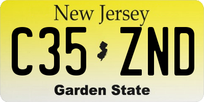 NJ license plate C35ZND