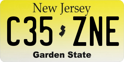 NJ license plate C35ZNE