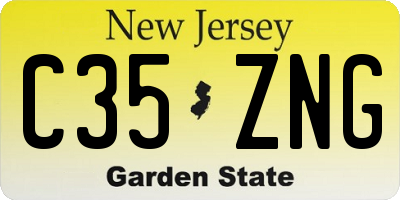 NJ license plate C35ZNG