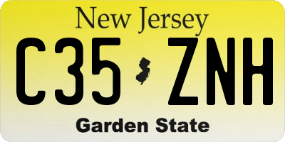 NJ license plate C35ZNH