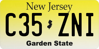 NJ license plate C35ZNI
