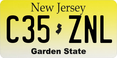 NJ license plate C35ZNL