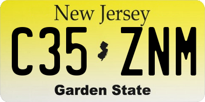 NJ license plate C35ZNM