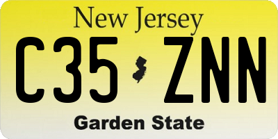NJ license plate C35ZNN
