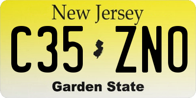 NJ license plate C35ZNO