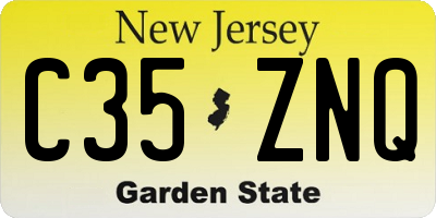 NJ license plate C35ZNQ
