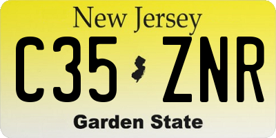 NJ license plate C35ZNR