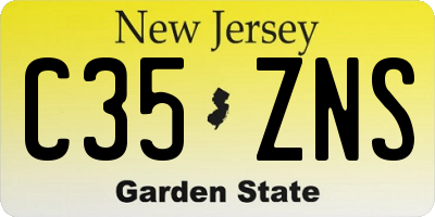 NJ license plate C35ZNS