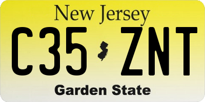 NJ license plate C35ZNT