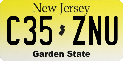 NJ license plate C35ZNU