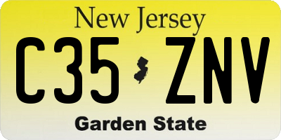 NJ license plate C35ZNV