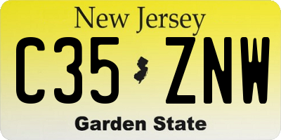 NJ license plate C35ZNW