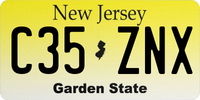 NJ license plate C35ZNX
