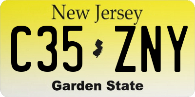 NJ license plate C35ZNY