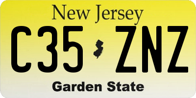 NJ license plate C35ZNZ