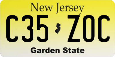 NJ license plate C35ZOC