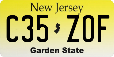 NJ license plate C35ZOF