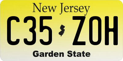 NJ license plate C35ZOH