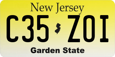NJ license plate C35ZOI