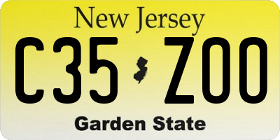 NJ license plate C35ZOO