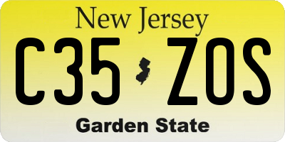 NJ license plate C35ZOS