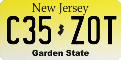 NJ license plate C35ZOT