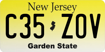 NJ license plate C35ZOV