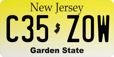 NJ license plate C35ZOW