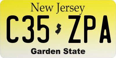 NJ license plate C35ZPA