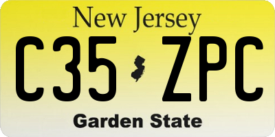 NJ license plate C35ZPC