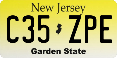 NJ license plate C35ZPE
