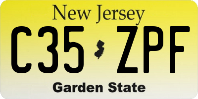 NJ license plate C35ZPF
