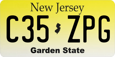 NJ license plate C35ZPG