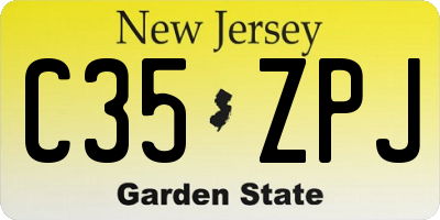 NJ license plate C35ZPJ