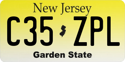 NJ license plate C35ZPL