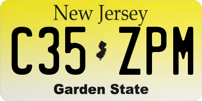 NJ license plate C35ZPM