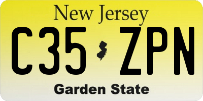 NJ license plate C35ZPN