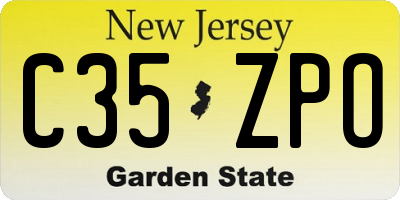 NJ license plate C35ZPO
