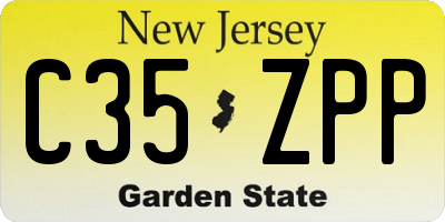 NJ license plate C35ZPP