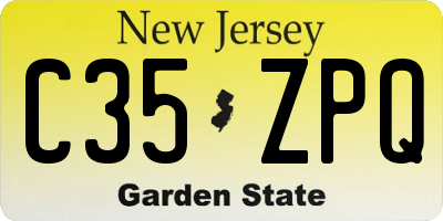 NJ license plate C35ZPQ