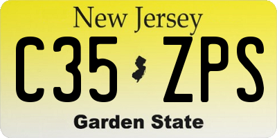 NJ license plate C35ZPS