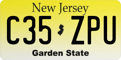 NJ license plate C35ZPU