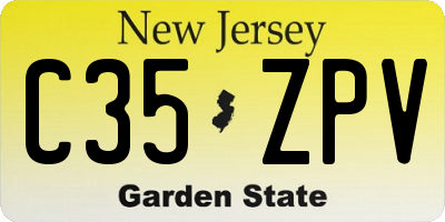 NJ license plate C35ZPV
