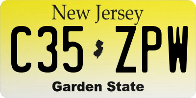 NJ license plate C35ZPW