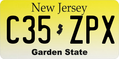 NJ license plate C35ZPX