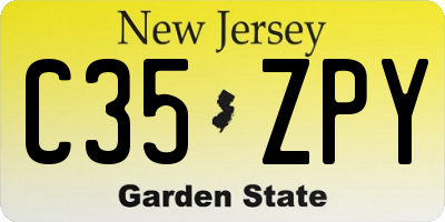 NJ license plate C35ZPY