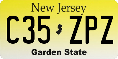 NJ license plate C35ZPZ