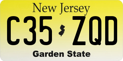 NJ license plate C35ZQD