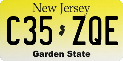 NJ license plate C35ZQE