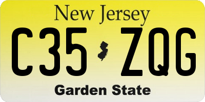 NJ license plate C35ZQG